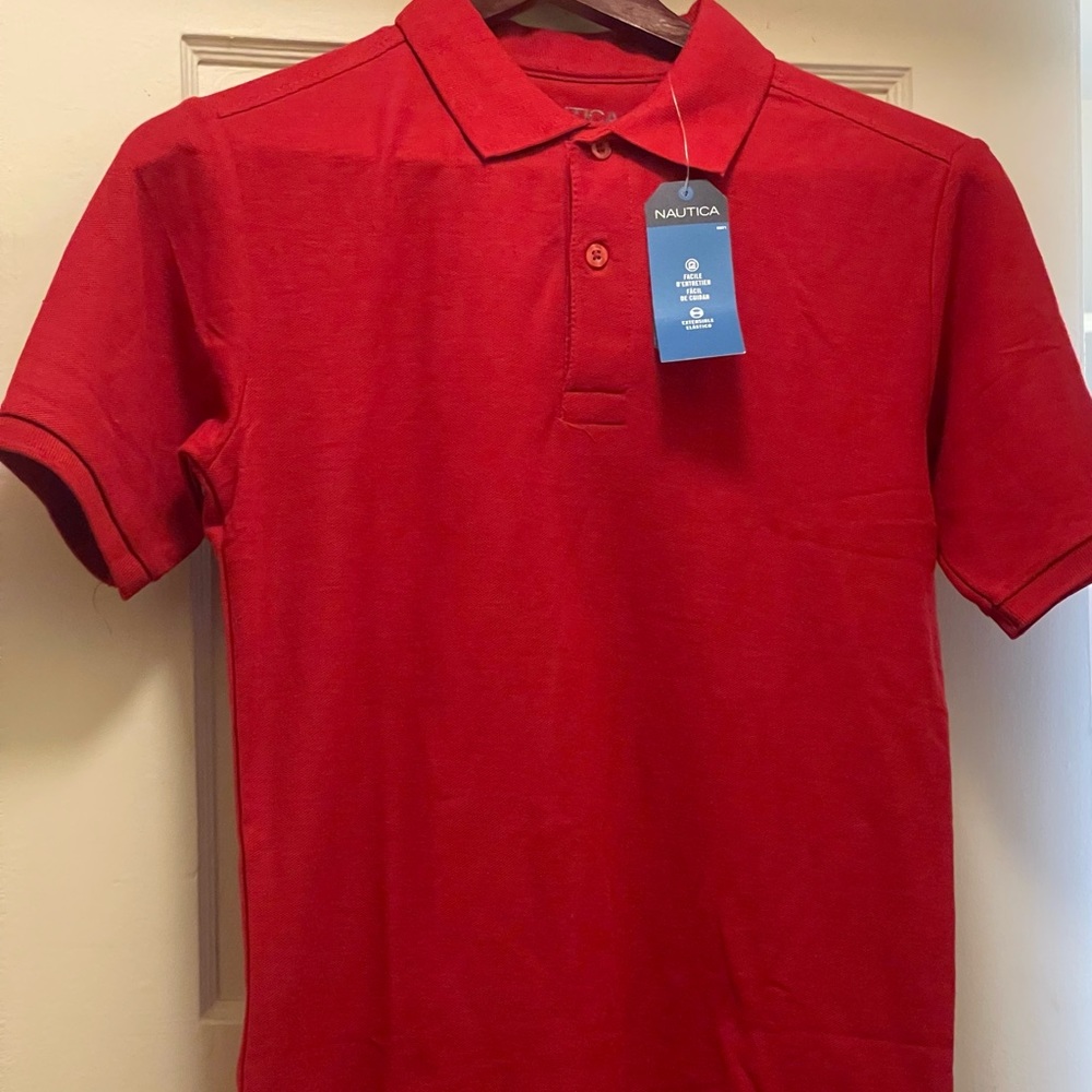 Red nautica polo school uniform shirt brand new